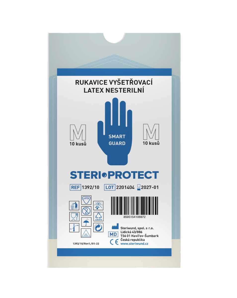 Steriwund Rukavice vyšetřovací latex nesterilní vel. M 10 ks Steriwund