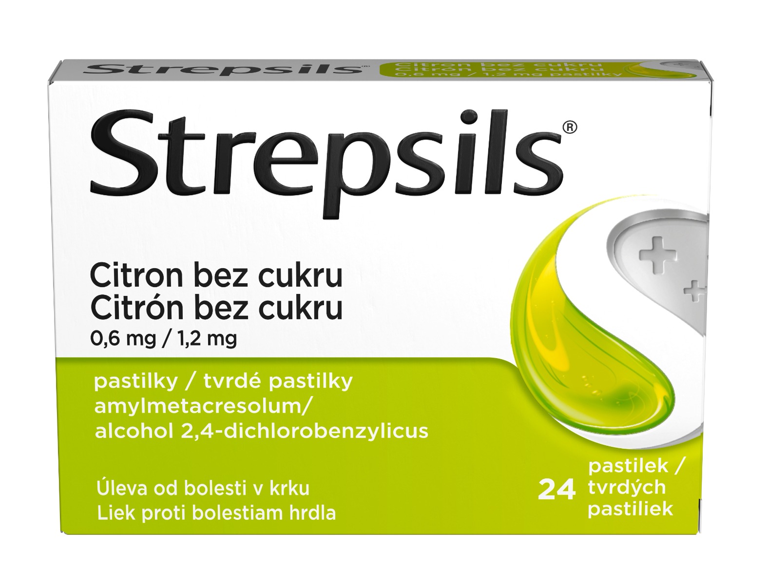 Strepsils Citron bez cukru 24 pastilek Strepsils