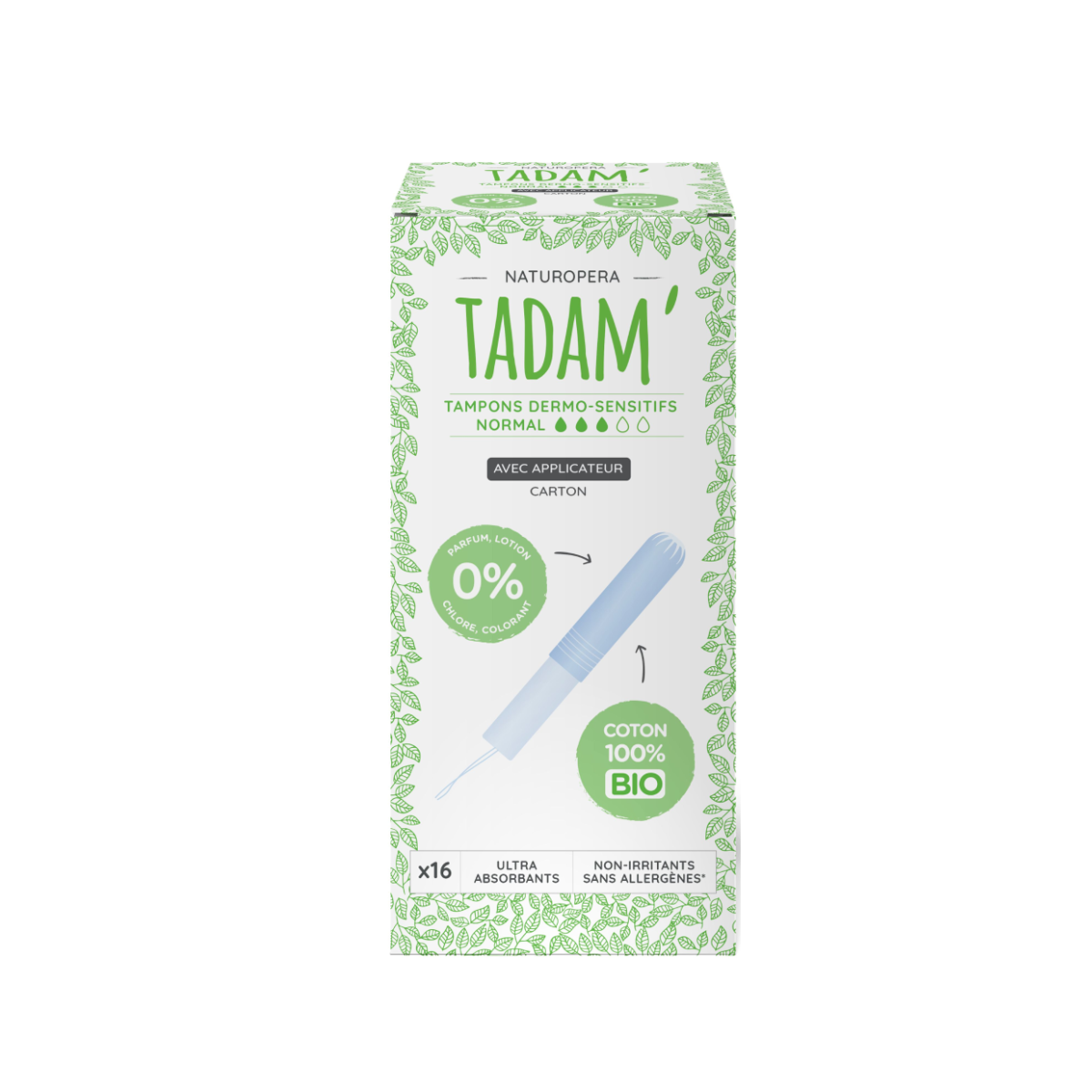 Tadam Dermo sensitivní tampony z BIO bavlny s aplikátorem normal 16 ks Tadam