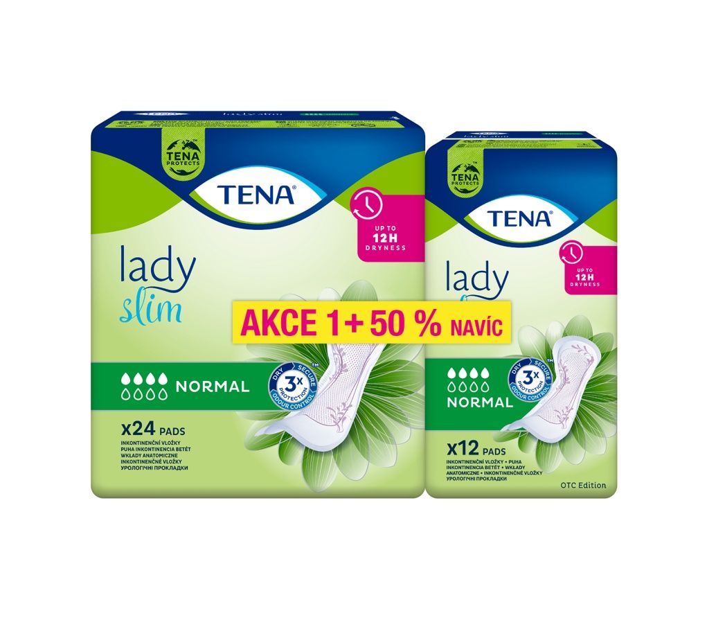 Tena Lady Slim Normal inkontinenční vložky 24 ks +50 % navíc Tena