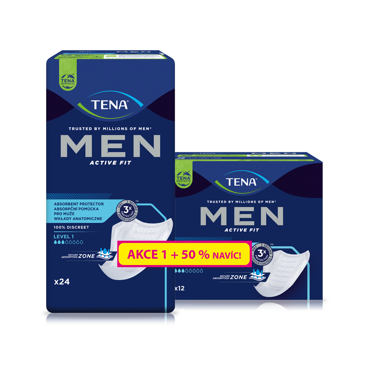Tena Men Level 1 + 50 % navíc inkontinenční vložky pro muže 36 ks Tena