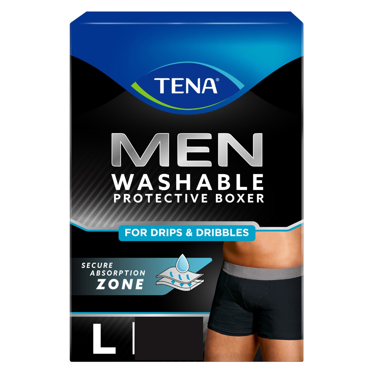 Tena Men Washable Underwear L inkontinenční boxerky 1 ks černé Tena