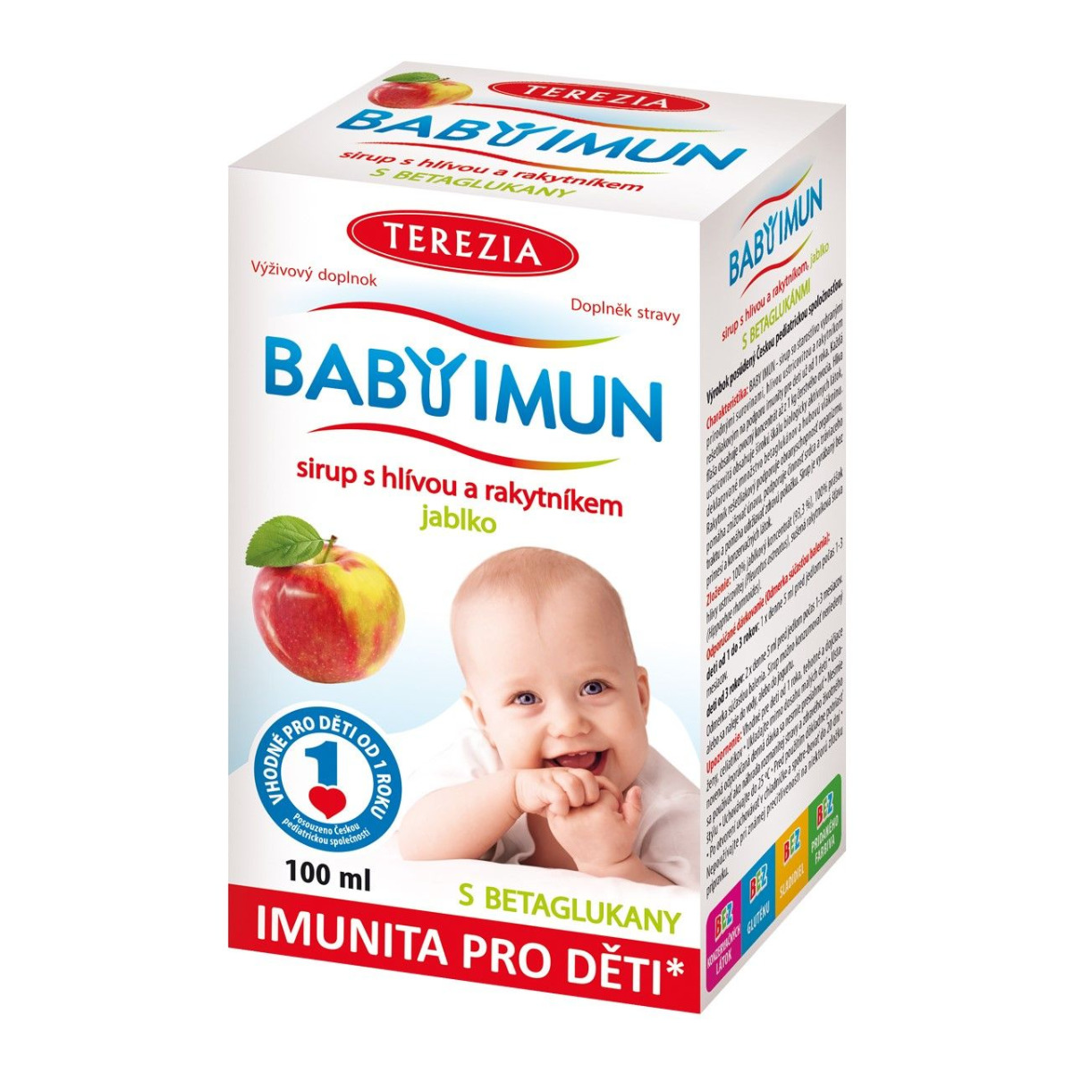 Terezia BABY IMUN sirup s hlívou a rakytníkem JABLKO 100 ml Terezia