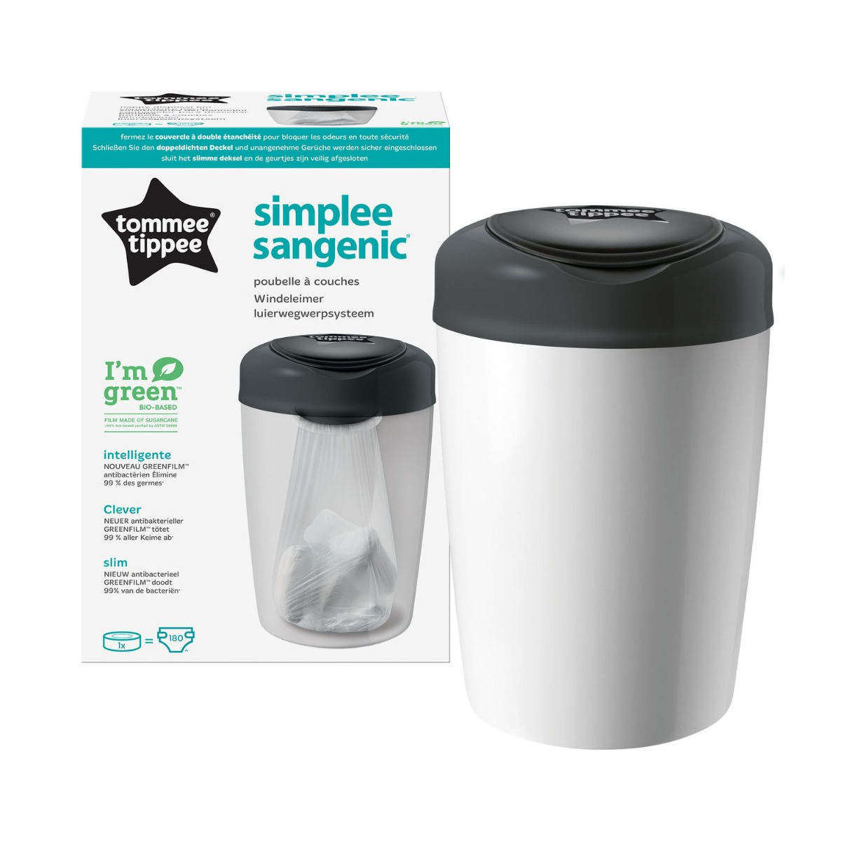 Tommee Tippee Simplee Koš na pleny 1 ks šedý Tommee Tippee