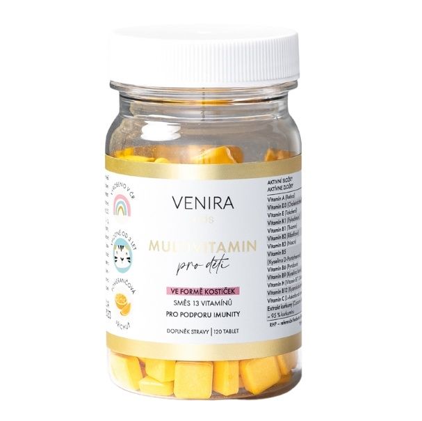 Venira Kids Multivitamin pro děti ve formě srdíček pomeranč 120 tablet Venira