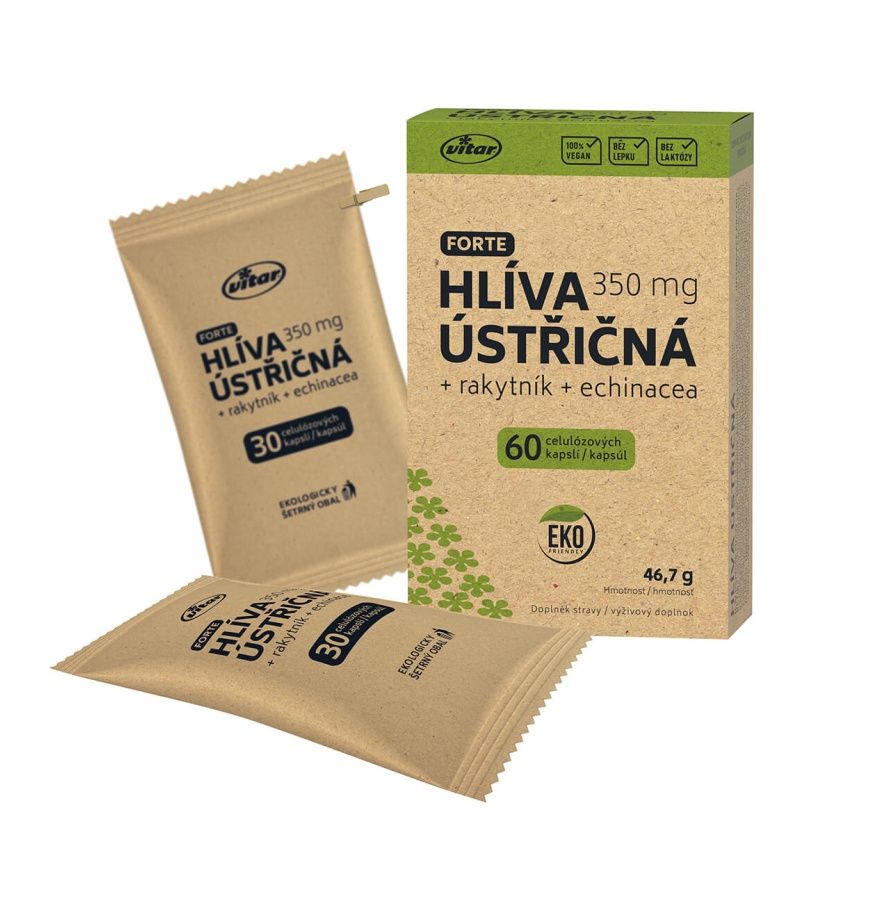 Vitar Hlíva ústřičná + echinacea + rakytník EKO 60 kapslí Vitar