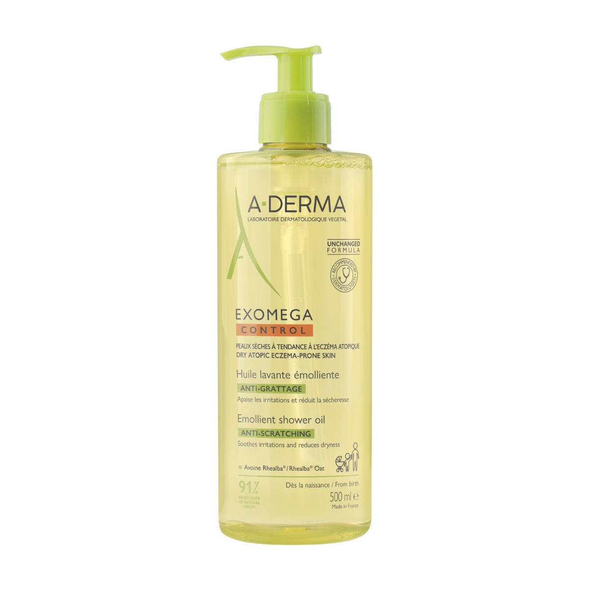 A-Derma Exomega Control Zvláčňující sprchový olej 500 ml A-Derma
