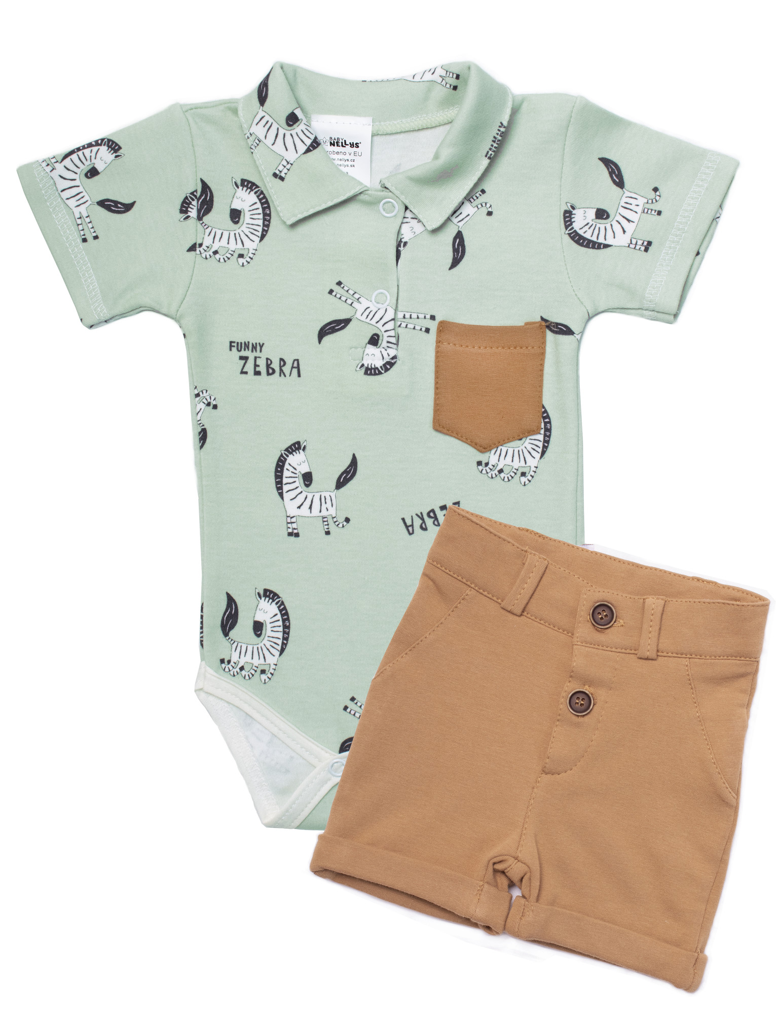 Baby Nellys 2-dílná sada body kr. rukáv