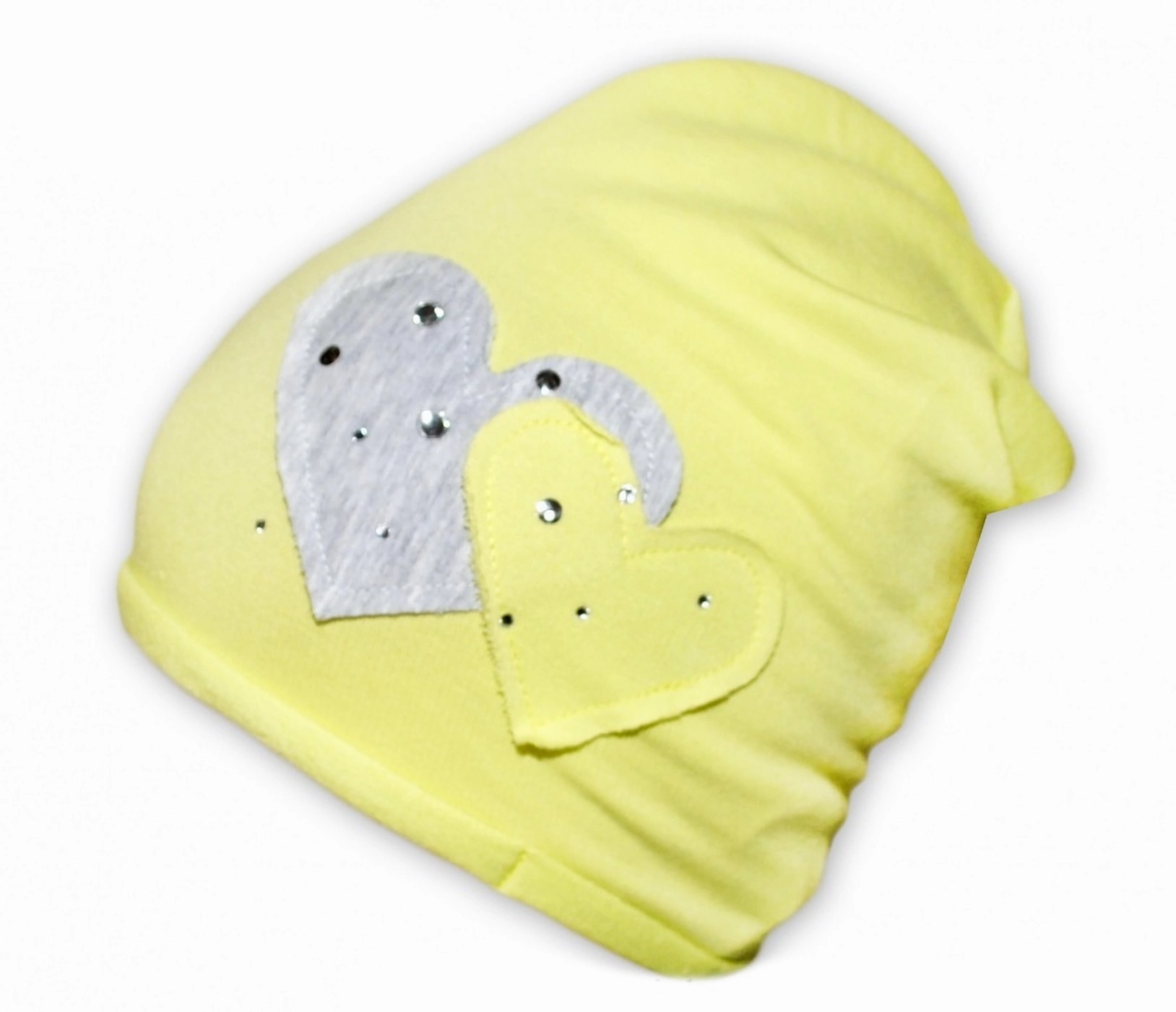 Baby Nellys Bavlněná čepička Srdíčka - pistáciová vel. 110/116 Baby Nellys