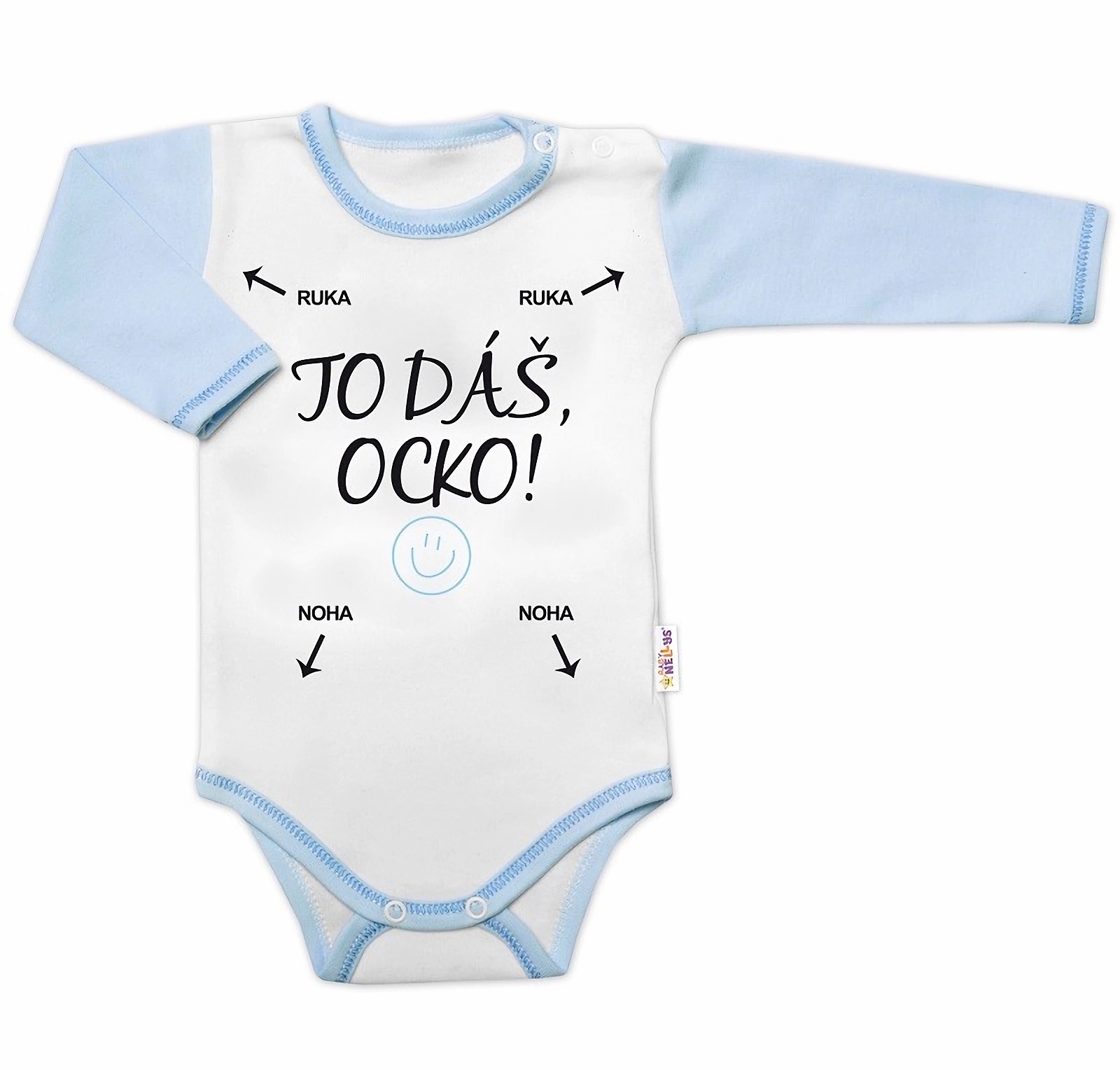 Baby Nellys Body dlouhý rukáv s vtipným textem TO DÁŠ OCKO vel. 68