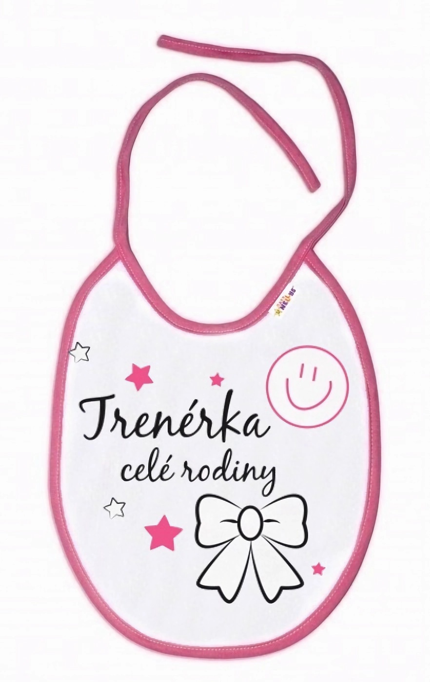 Baby Nellys Nepromokavý bryndáček Trenérka celé rodiny