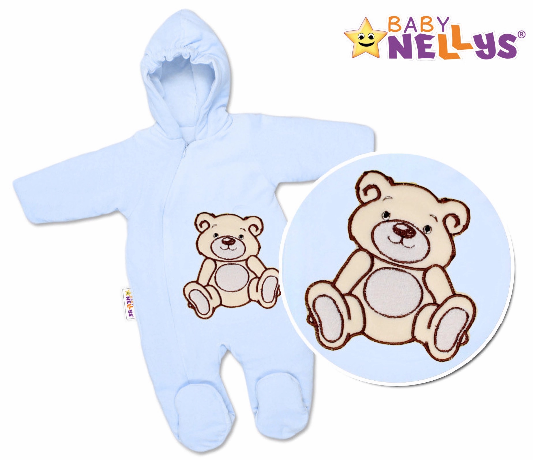 Baby Nellys Zimní kombinézka/overálek Teddy Bear - sv. modrá Baby Nellys