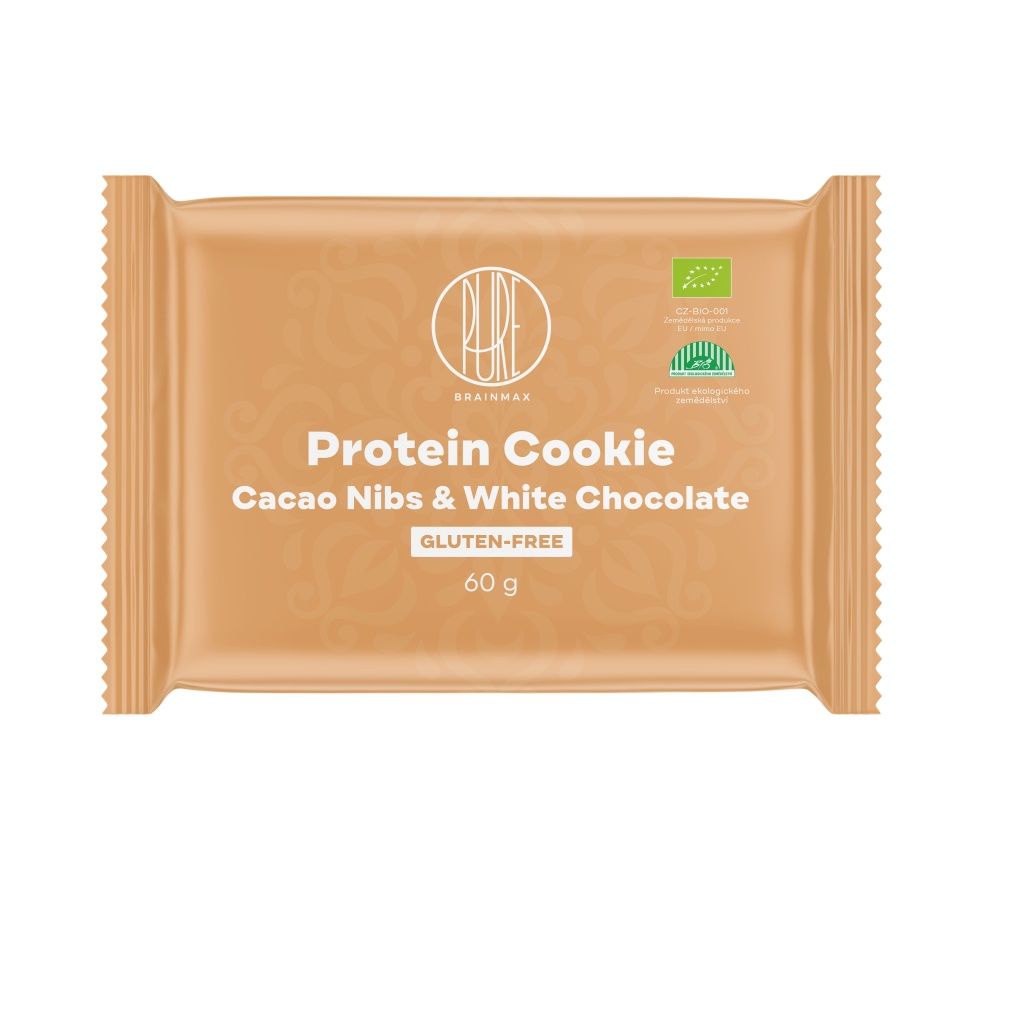 BrainMax Pure Protein Cookie Kakaové boby & bílá čokoláda BIO 60 g BrainMax Pure