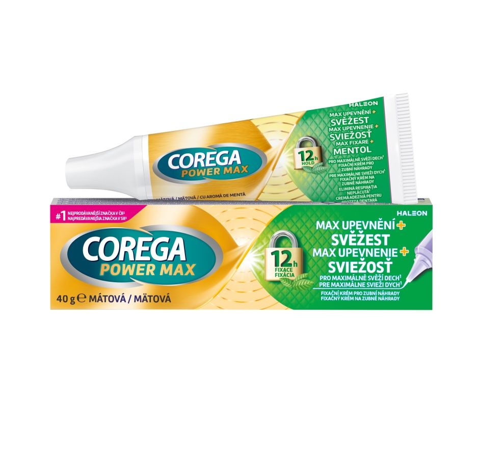Corega Power Max Upevnění + Svěžest fixační krém 40 g Corega