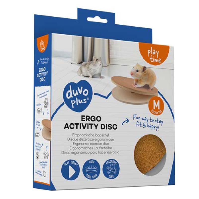 Duvo+ Běhací disk dřevěný pro křečky a myši M - 25x25x7cm Duvo+