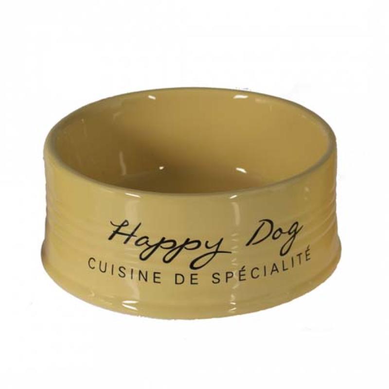 Duvo+ Keramická miska pro psy HAPPY DOG - zlutá 18