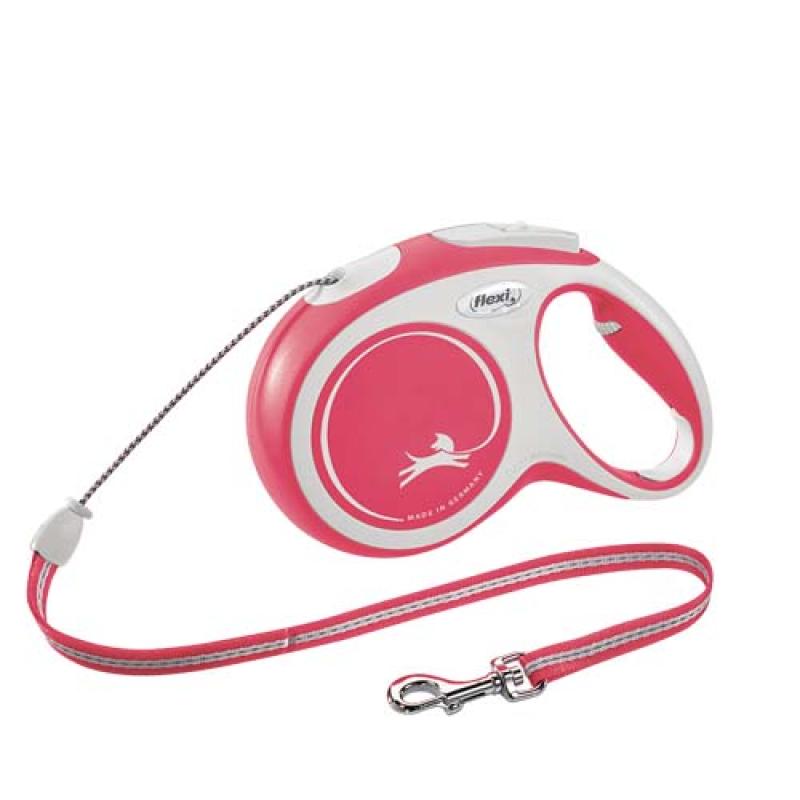 Flexi New Comfort M lanko 8m červené do 20kg Flexi