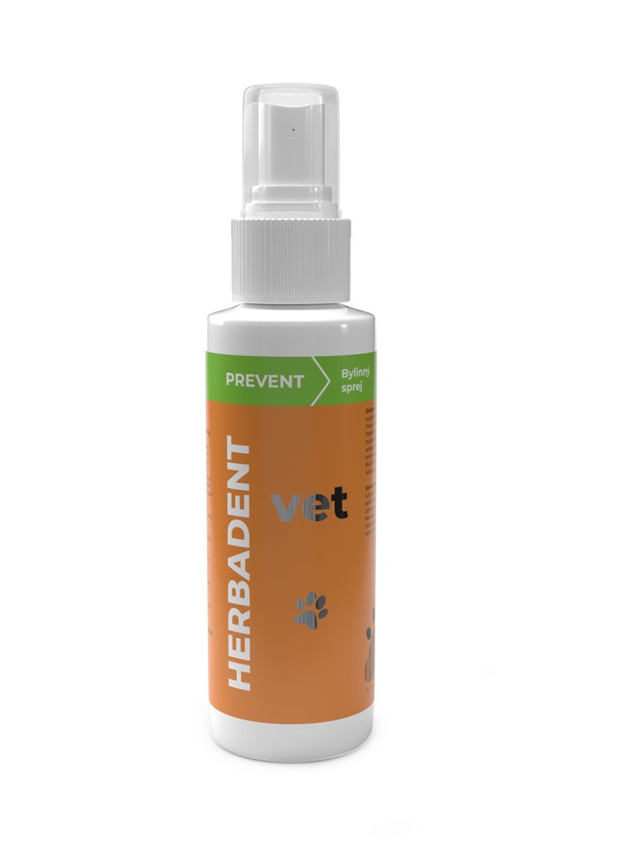 Herbadent VET PREVENT bylinný ústní sprej pro psy a kočky 90 ml Herbadent