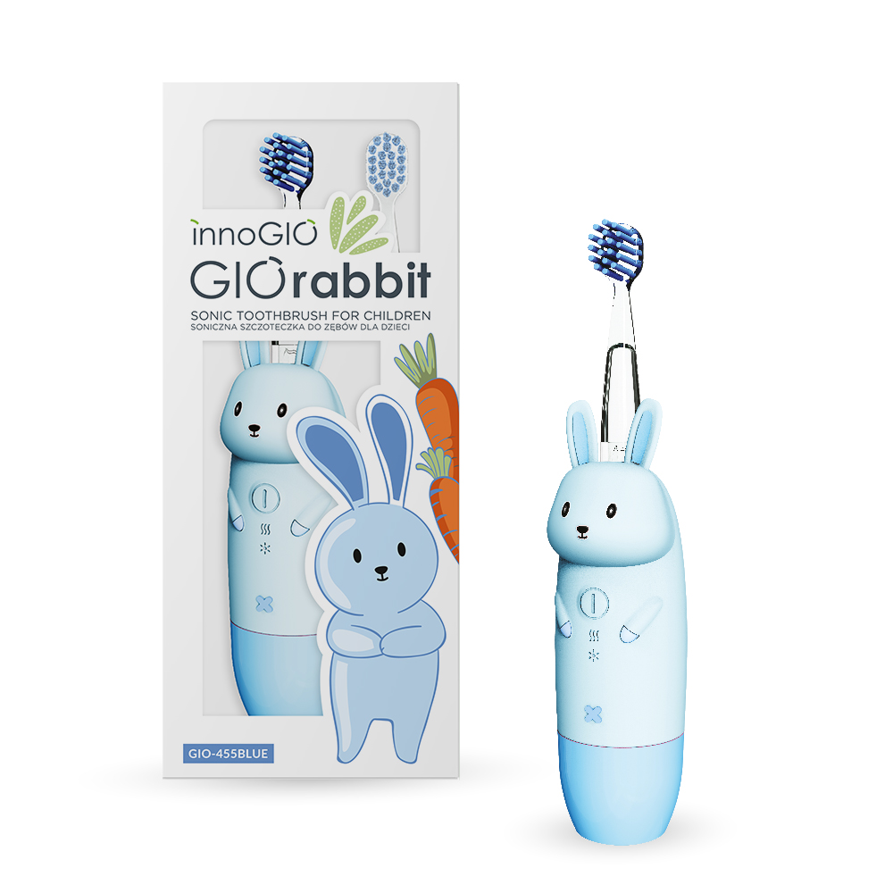 InnoGIO GIORabbit dětský sonický zubní kartáček 1 ks Blue innoGIO
