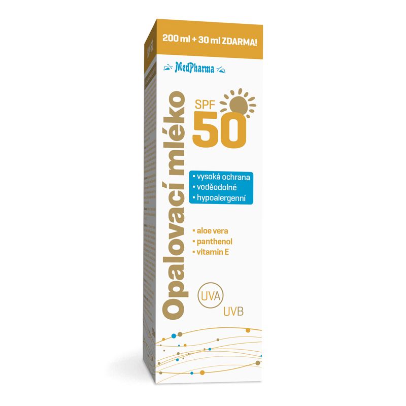 MedPharma Opalovací mléko SPF50 200 ml + 30 ml ZDARMA MedPharma