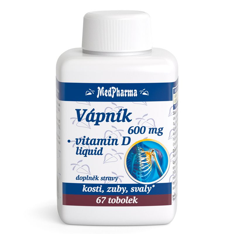 MedPharma Vápník 600 mg + Vitamín D liquid 67 tobolek MedPharma