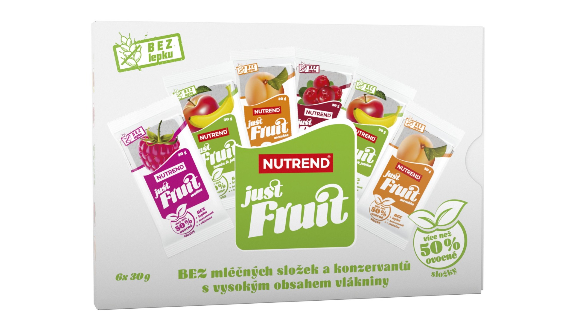 Nutrend Just Fruit mix příchutí dárkové balení 6x30 g Nutrend