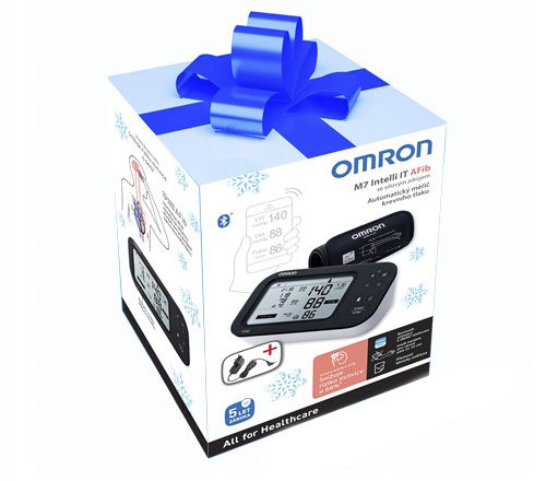 Omron M7 Intelli IT AFib pažní tonometr + síťový zdroj Omron