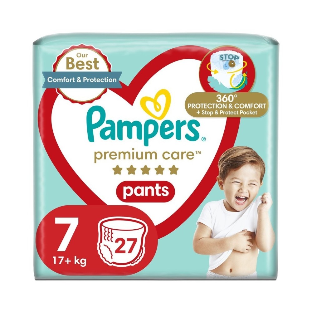 Pampers Premium Care Pants vel. 7 17+ kg plenkové kalhotky 27 ks Pampers