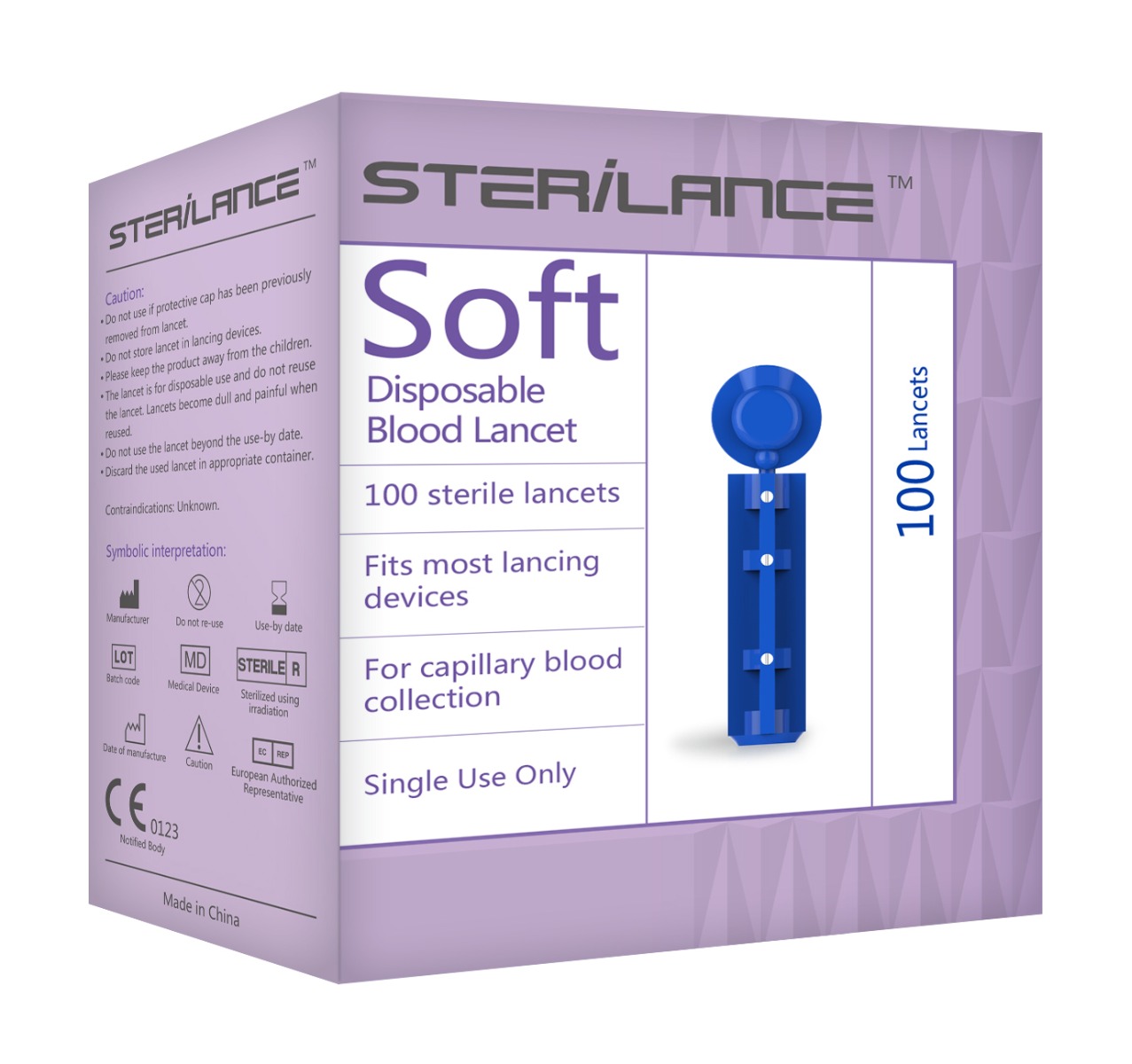 STERILANCE SOFT lancety pro glukometry Easygluco a GlucoLab 100 ks STERILANCE
