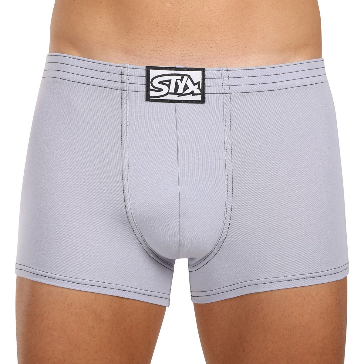 Styx Pánské boxerky klasická guma světle šedá (Q1067) XXL Styx