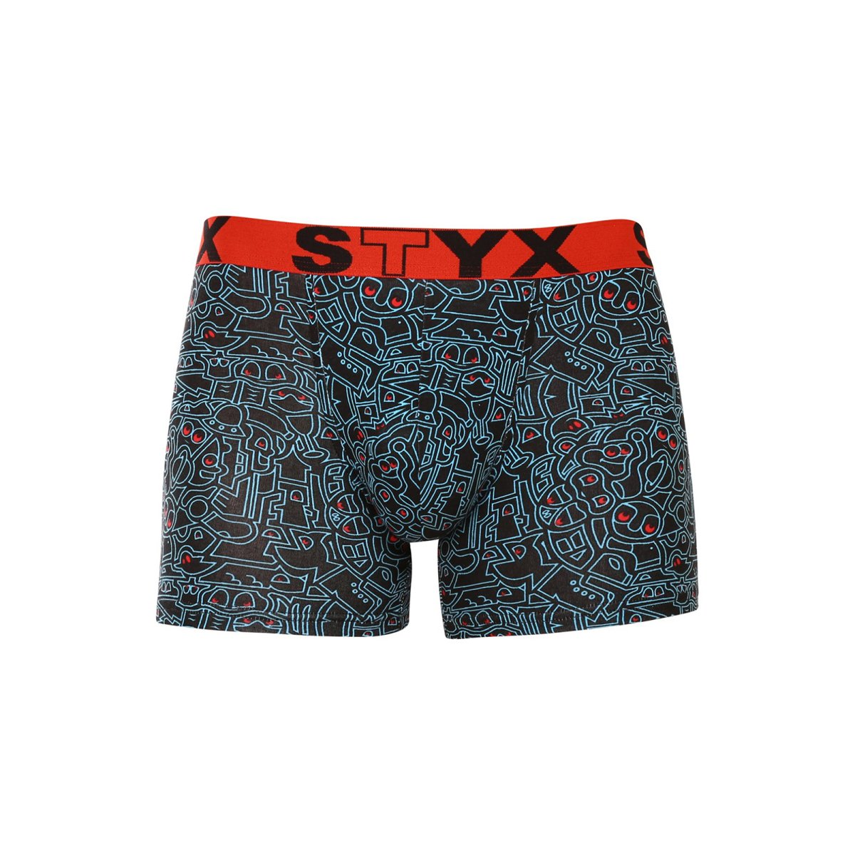 Styx Pánské boxerky long art sportovní guma doodle (U1256) XXL Styx