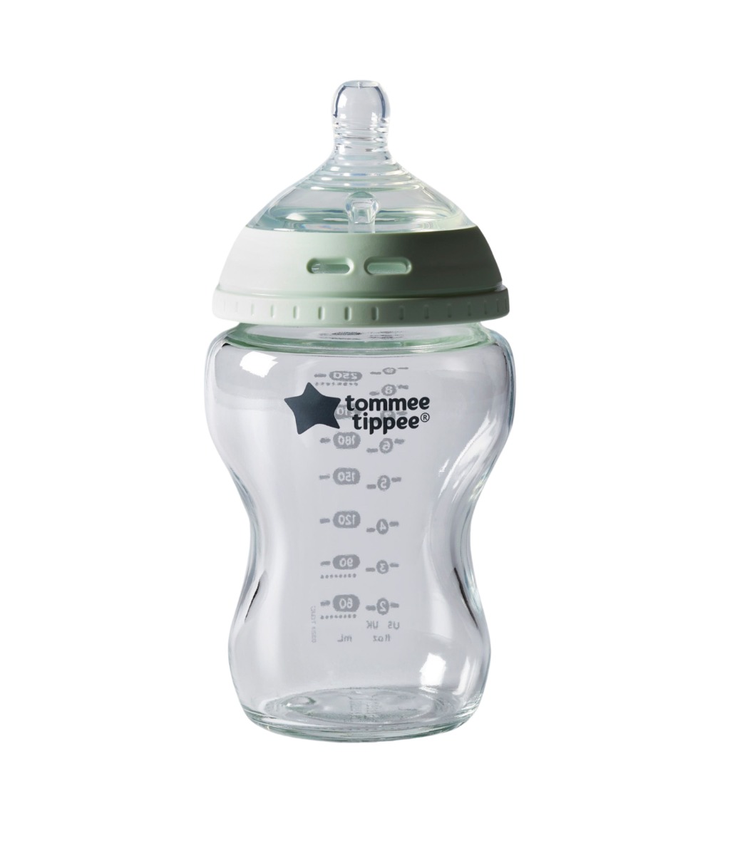 Tommee Tippee Natural Start Samosterilizační skleněná kojenecká lahev s Anti-Colic savičkou Pomalý průtok 0m+ 250 ml 1 ks Tommee Tippee