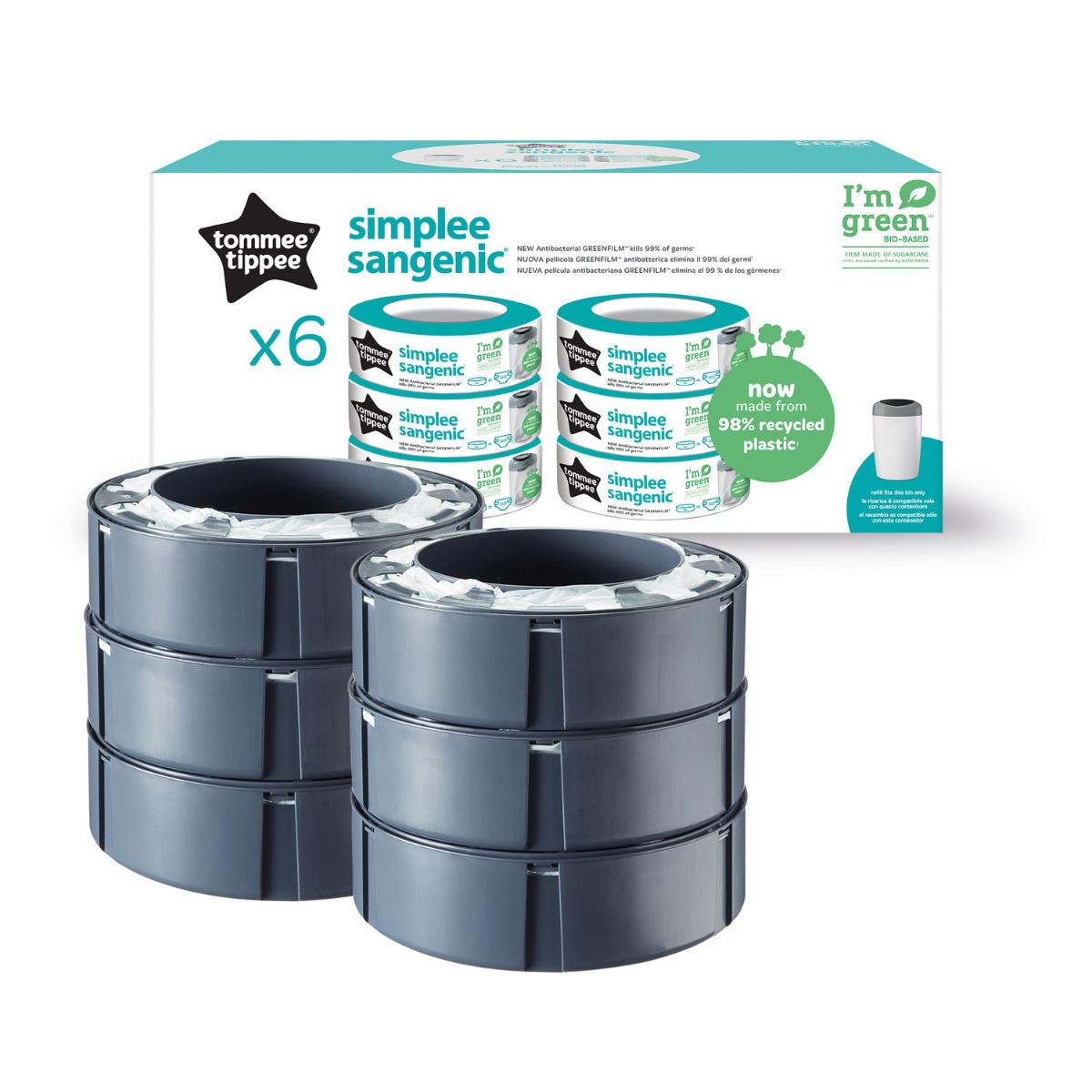 Tommee Tippee Simplee náhradní kazety 6 ks Tommee Tippee