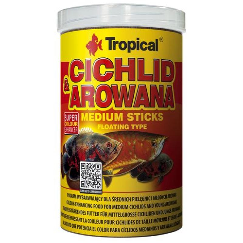 Tropical Cichlid&Arowana Medium Sticks 1000ml/360g krmivo ve formě tyčinek pro středn? Tropical