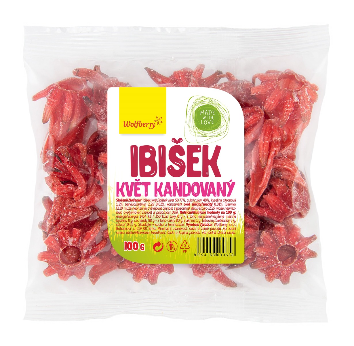 Wolfberry Květ ibišku kandovaný 100 g Wolfberry