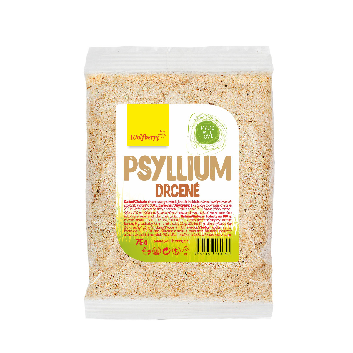 Wolfberry Psyllium drcené 75 g Wolfberry