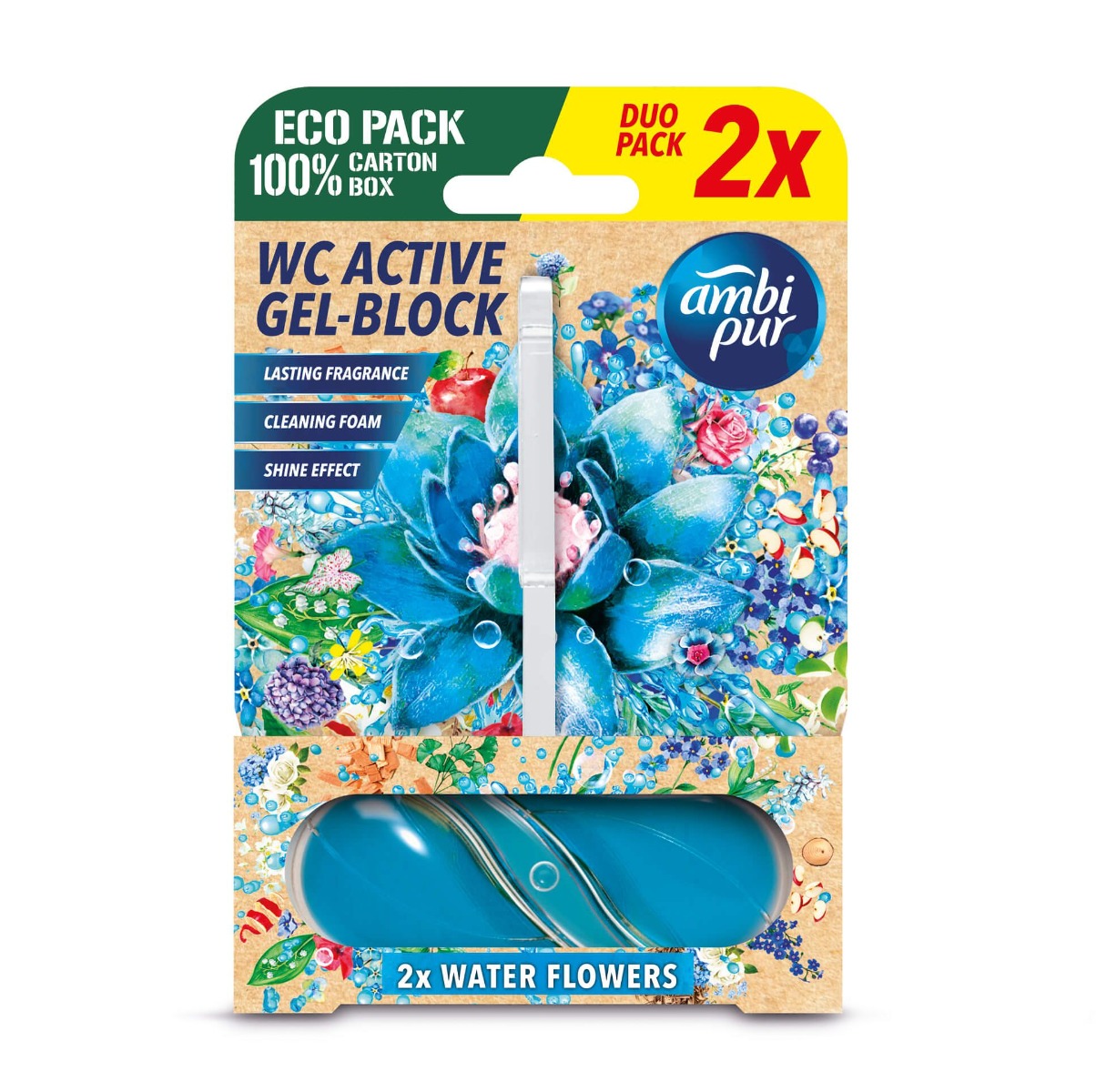 Ambi Pur WC Active gel-blok vodní květy 2x45 cm Ambi Pur