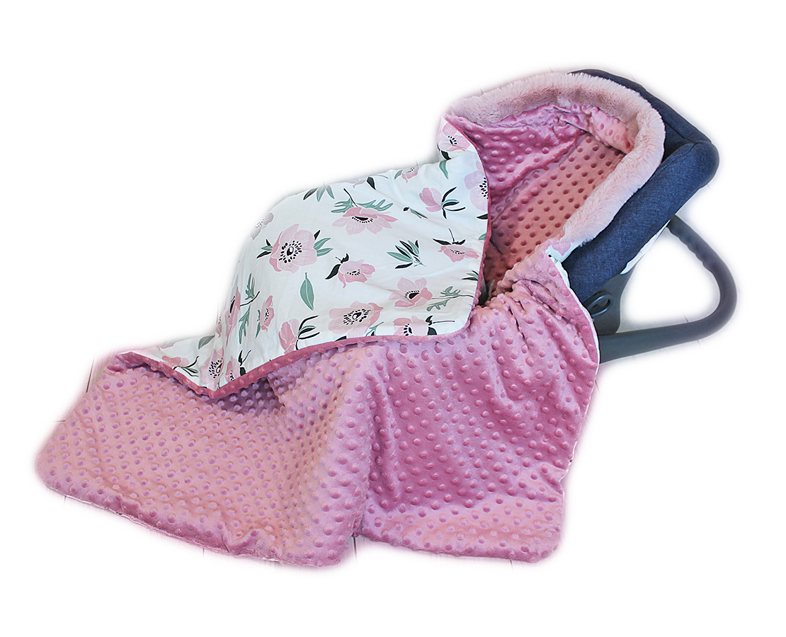 Baby Nellys Bavlněná oboustranná dečka 3v1 s minky a kožešinkou