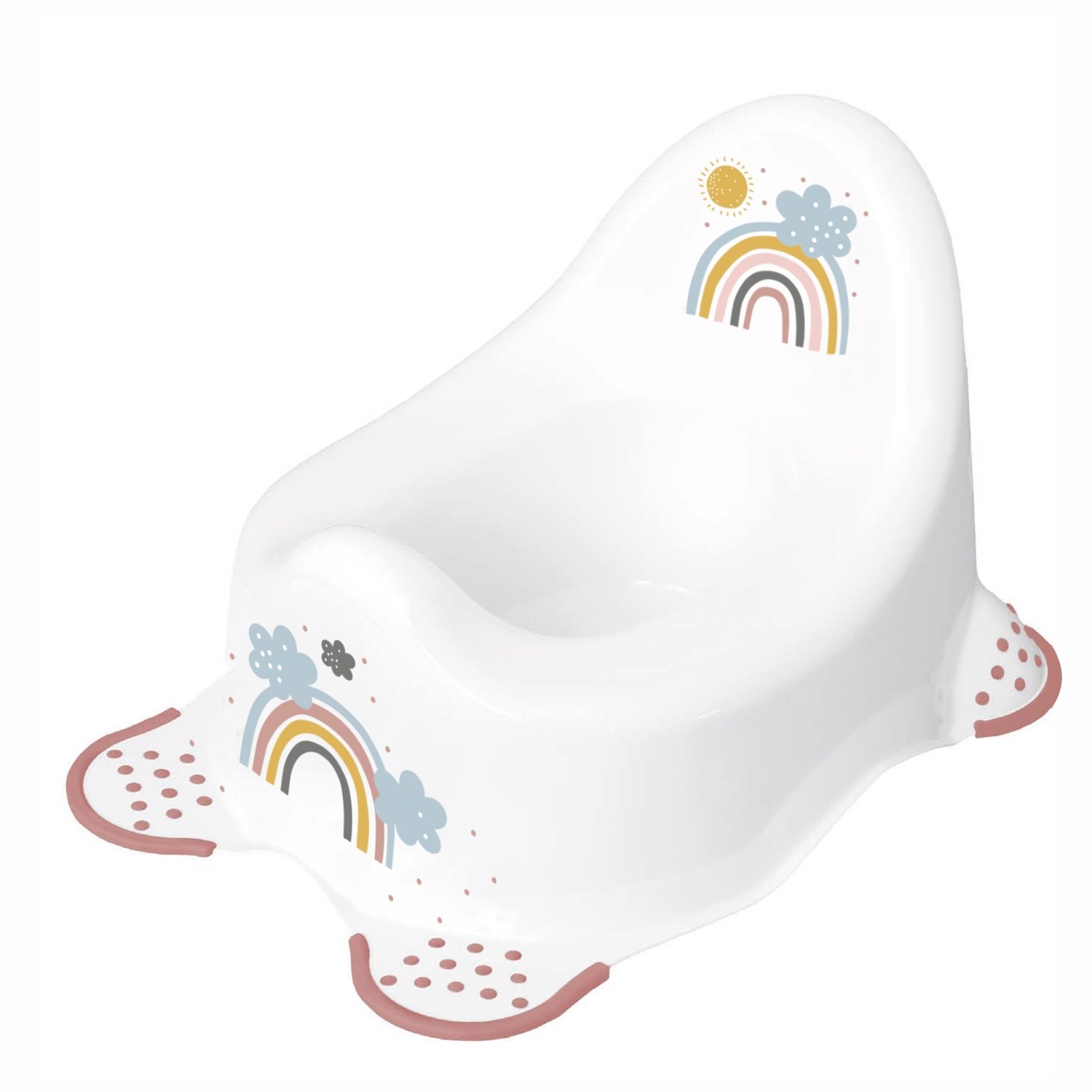 Baby Nellys Nočník s protiskluzem Rainbow - bílý Baby Nellys