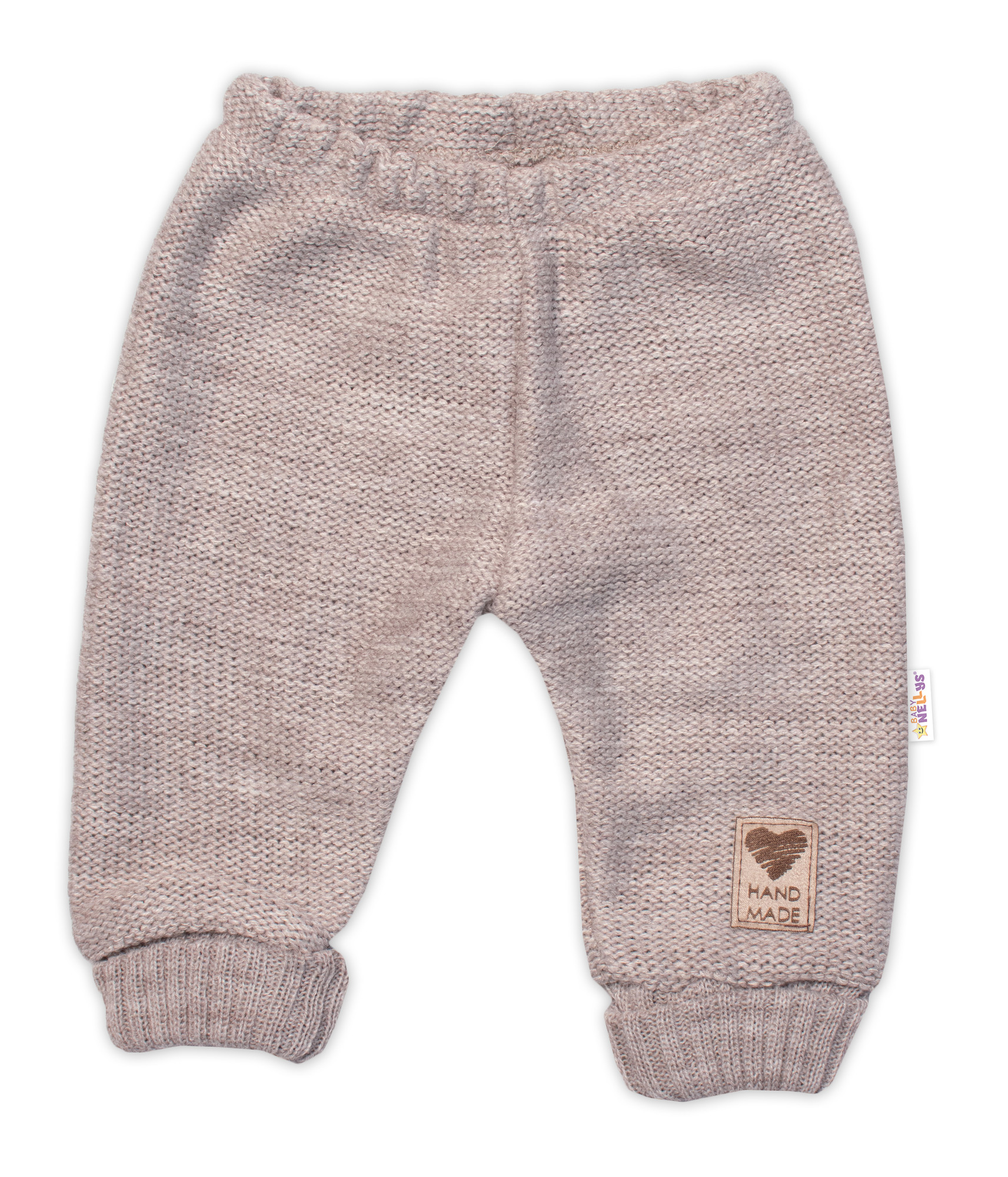 Baby Nellys Pletené kojenecké kalhoty Hand Made béžové vel. 68/74 Baby Nellys