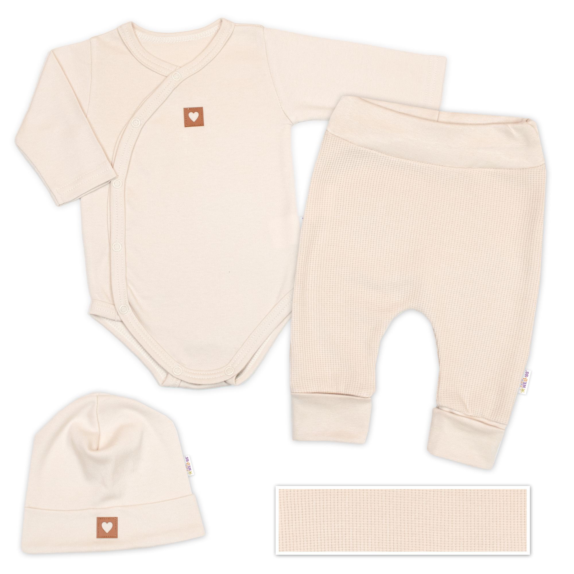 Baby Nellys Rostoucí 3dílná sada pro miminko Nature - béžová