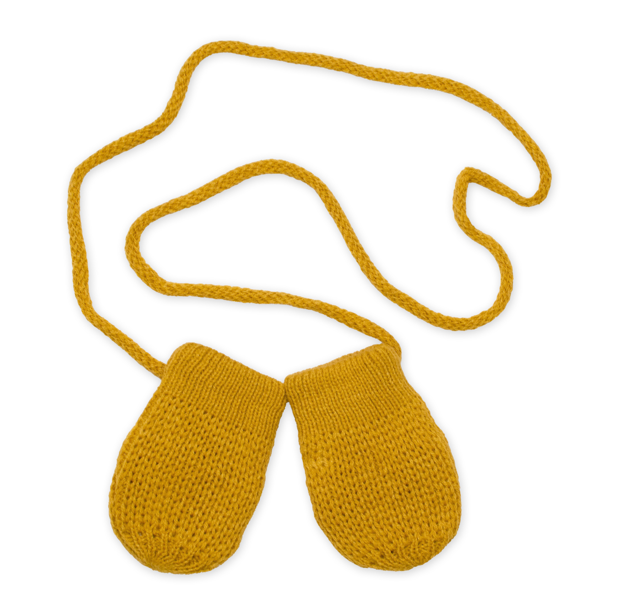 Baby Nellys Zimní pletené kojenecké rukavičky - hořčicové Baby Nellys