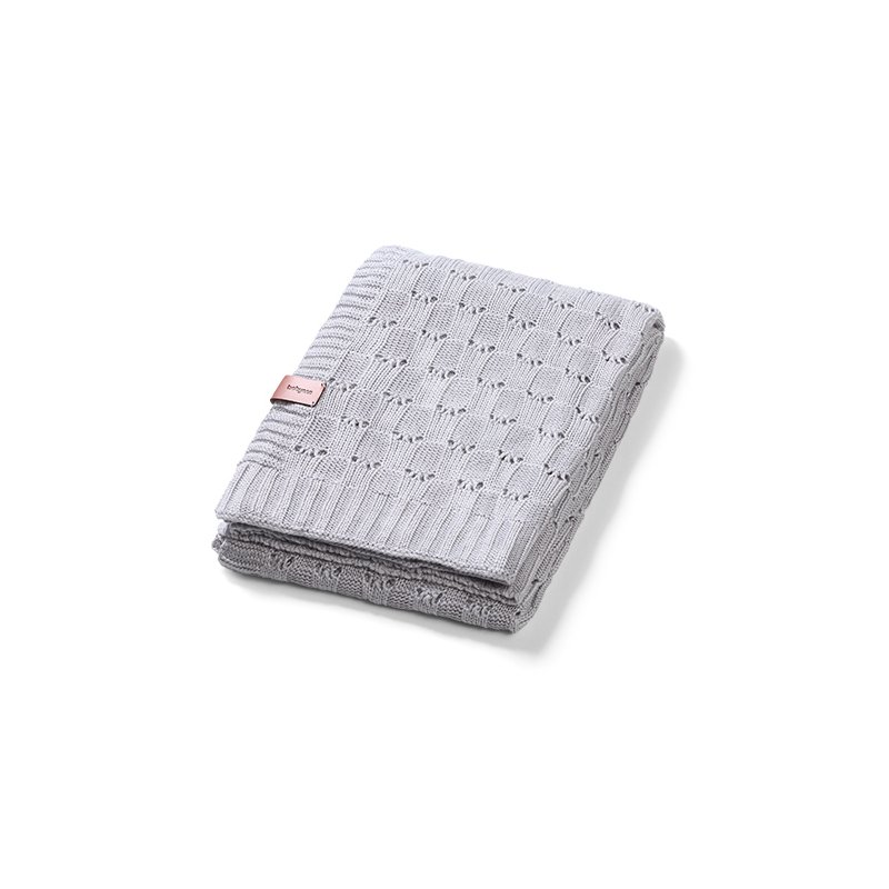 Babyono Deka pletená bambusová šedá 75x100 cm Babyono