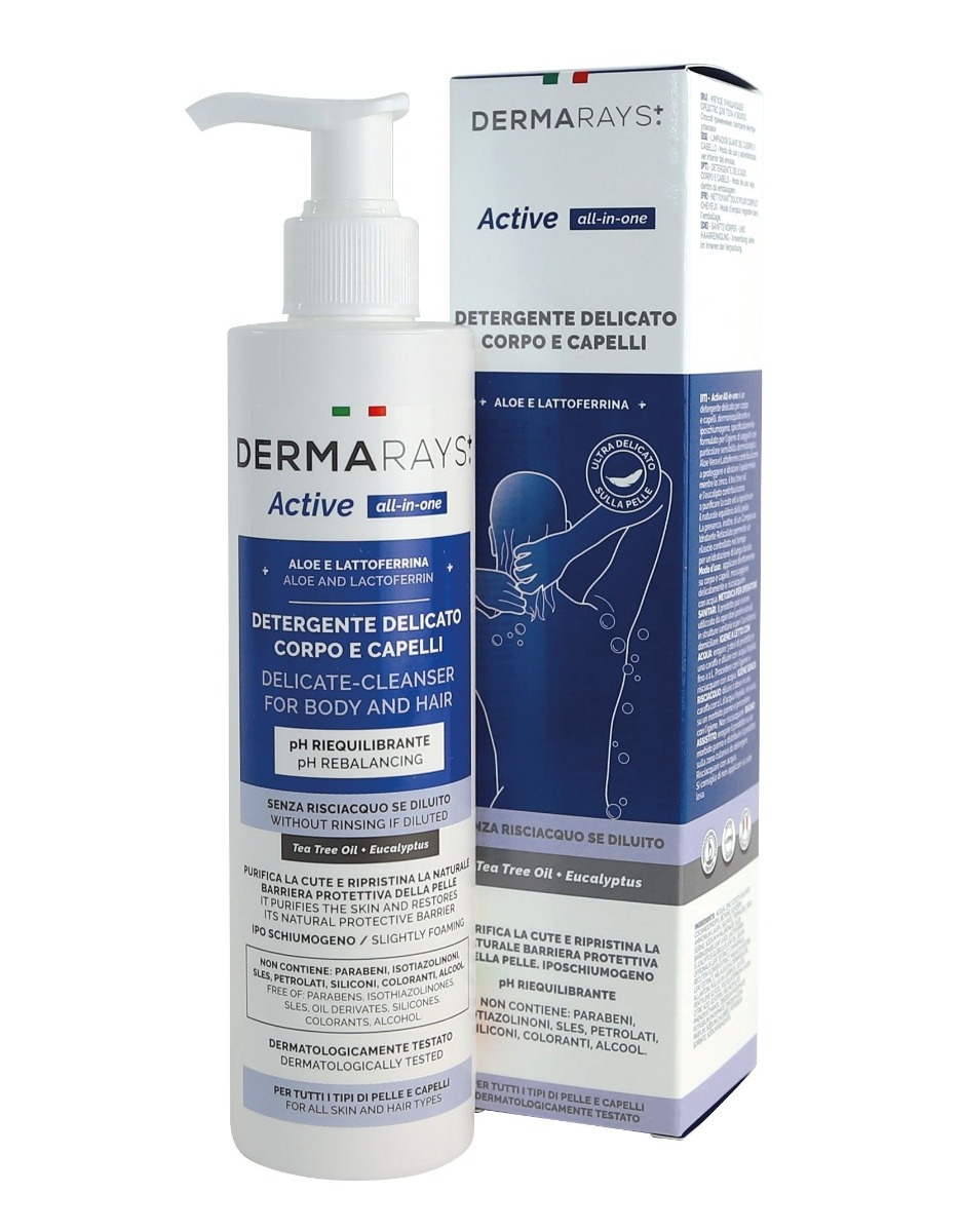 DERMARAYS Active all-in-one čisticí přípravek na tělo a vlasy 250 ml DERMARAYS