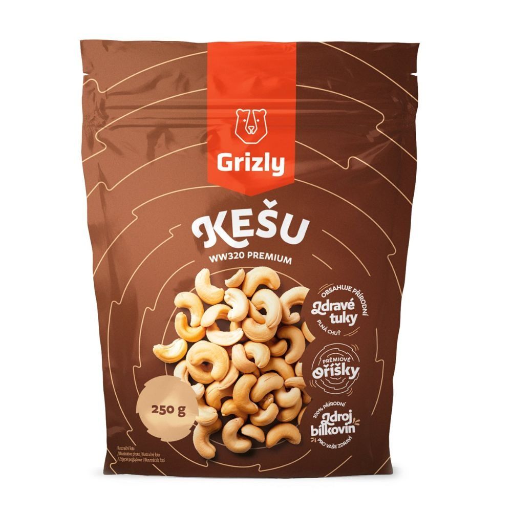 Grizly Kešu natural WW320 premium 250 g Grizly