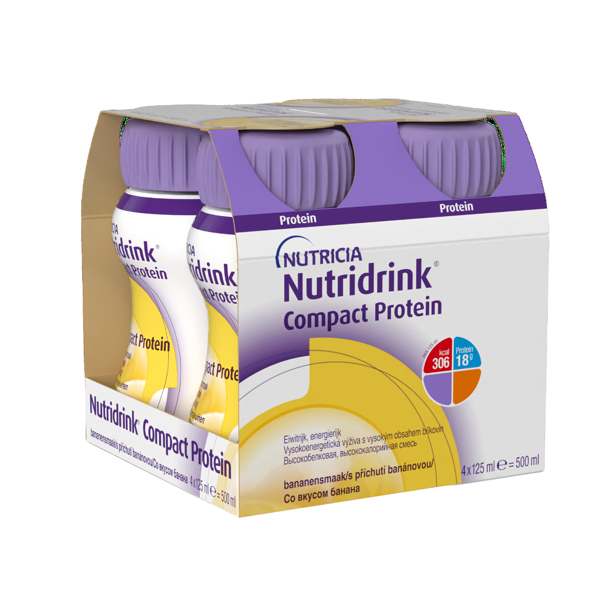 Nutridrink Compact Protein s příchutí banánovou 4x125 ml Nutridrink