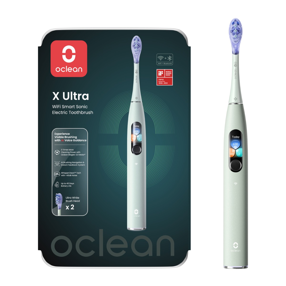 Oclean X Ultra sonický kartáček zelený Oclean