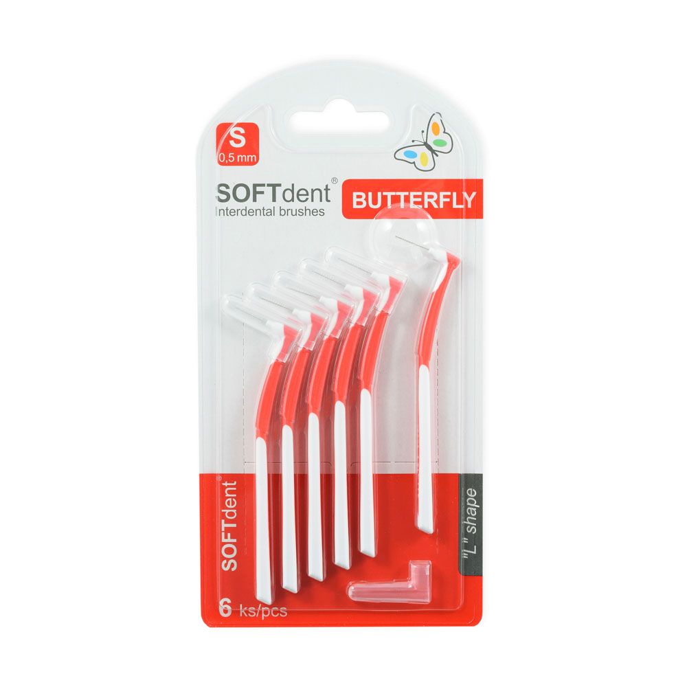 SOFTdent Butterfly Mezizubní kartáček zahnutý S 0