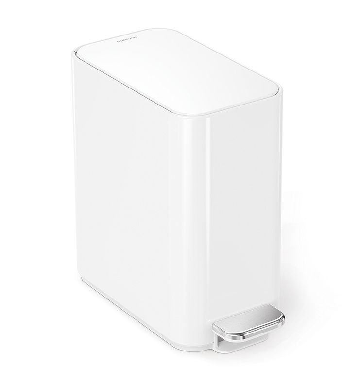 Simplehuman Slim Step Can pedálový odpadkový koš bílá ocel Simplehuman