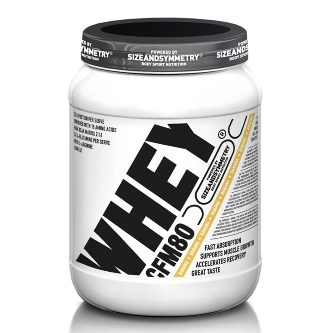 SizeAndSymmetry Whey Protein 80 CFM 1000g - jahoda SizeAndSymmetry